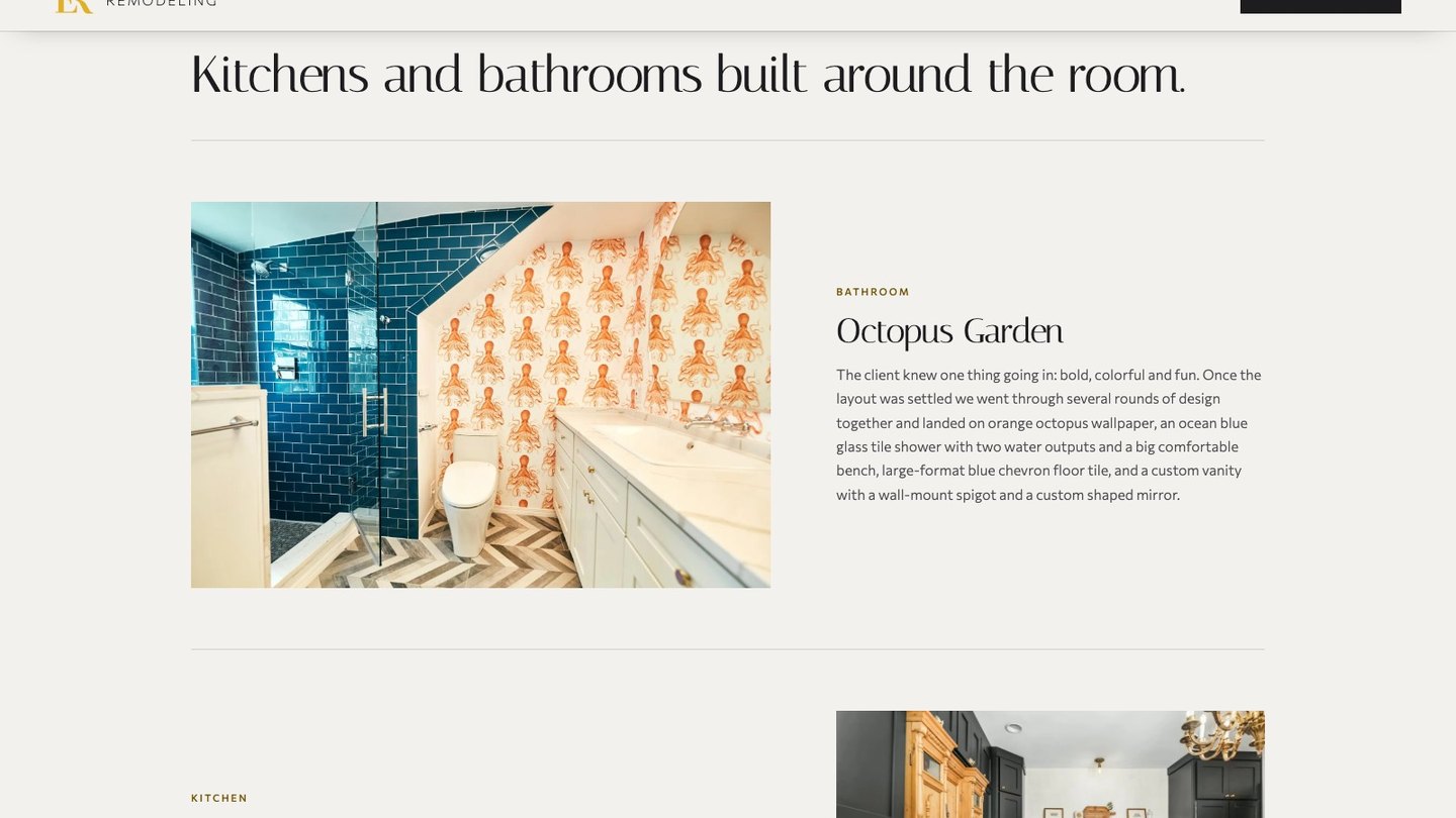 The featured projects section of the new homepage